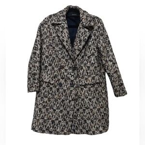 Zara pea coat women M Tweed double breasted event formal wool blend long